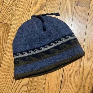 Light Blue  and Navy Blue wool hat